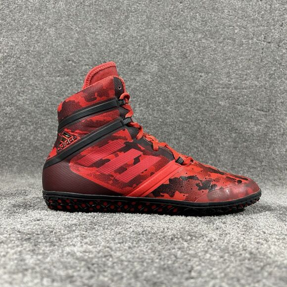 Adidas Digital Flying Impact Wrestling Shoes BY1580 Red Black Camo Mens Sz 8 - Picture 1 of 8